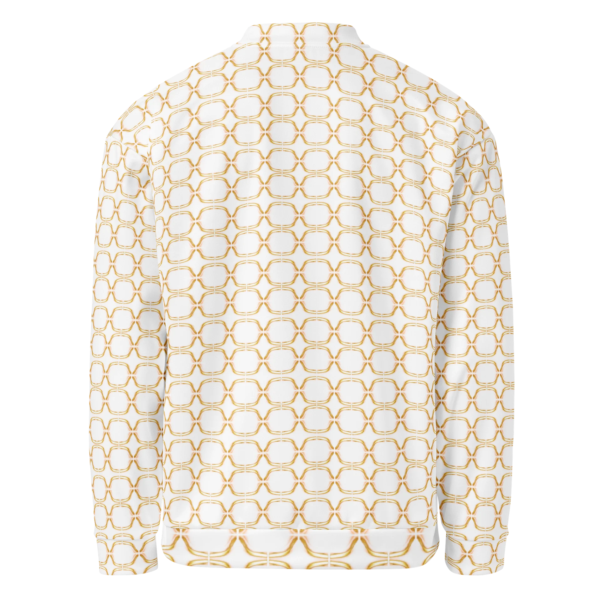 Golden Arabesque Harmony: Modernes Linienmuster Vibrant Geometry All-Over Bomber Jacket product image (3)