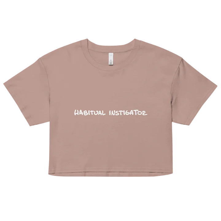 HABIUTAL INSTIGATOR (longline white design) printed cotton crop top product image (19)