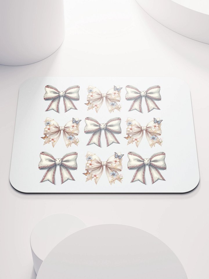 Spring Bows Baseball Floral Fantasy Mouse Pad product image (1)