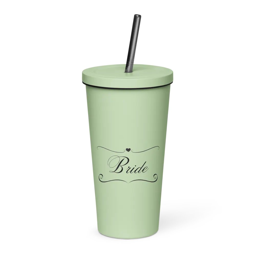 Tumbler with Straw - Bride - Black Text product image (46)