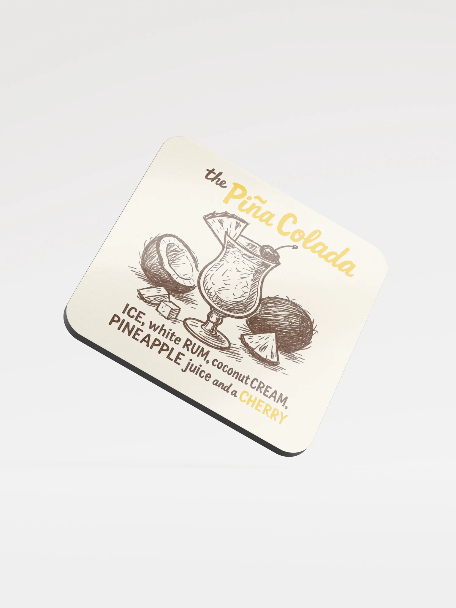Piña Colada Cocktail Coaster – Tropical Bar Cart Decor product image (2)