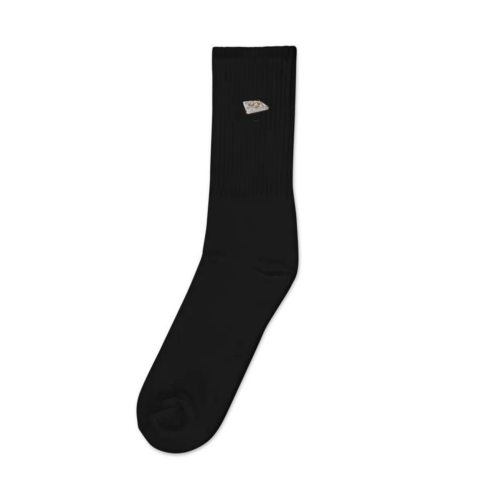 Squee’s House of Pizza Embroidered Crew Socks product image (4)