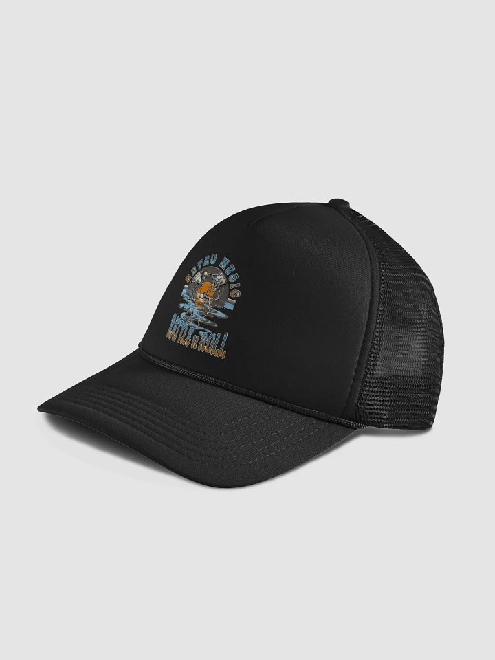 Retro Music Rattle n Roll Skeleton Trucker Hat product image (2)