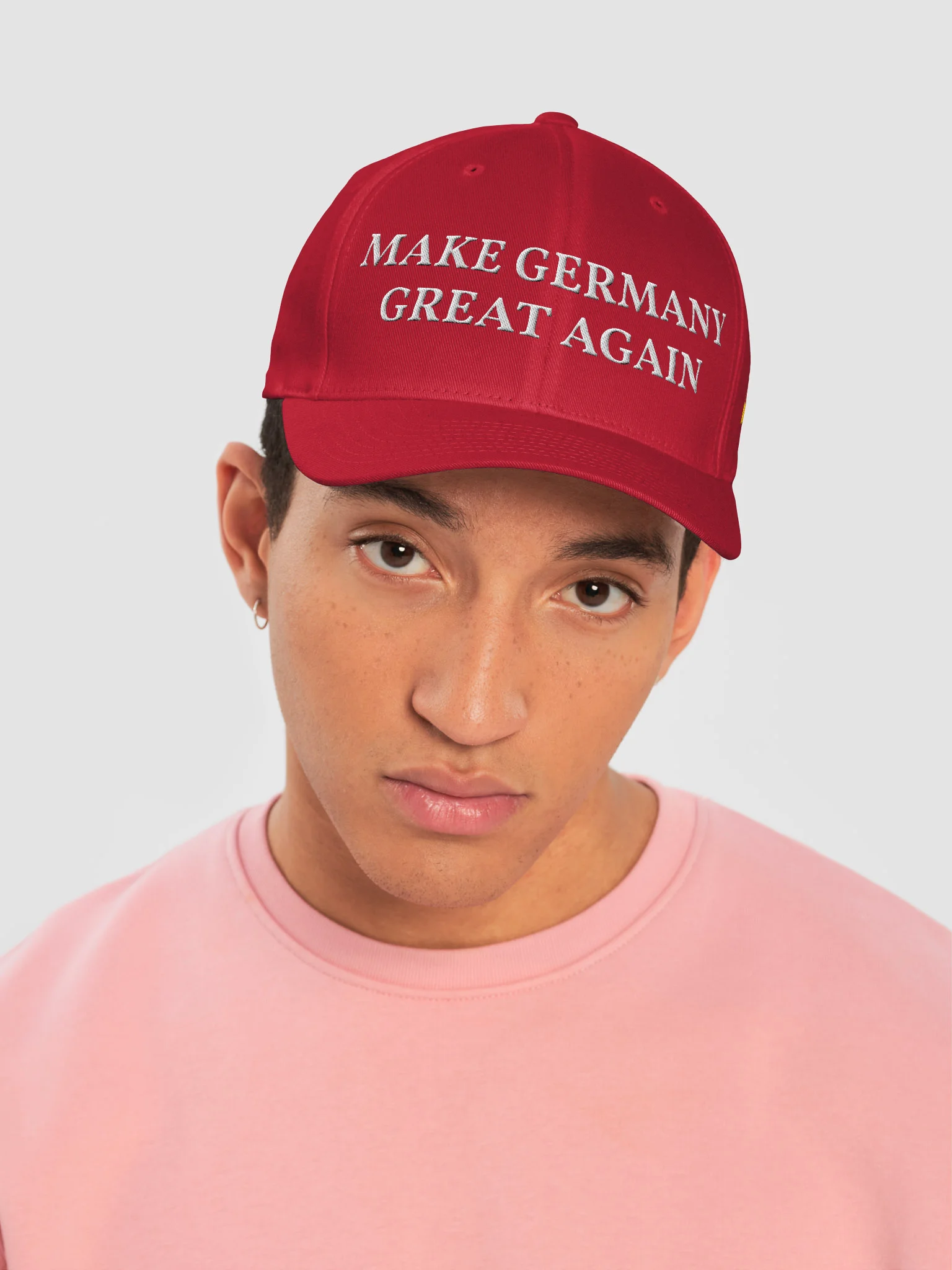 Make Germany Great Again Embroidery Hat, With German Flag On The Left, Flexfit Closed Back Hat product image (34)