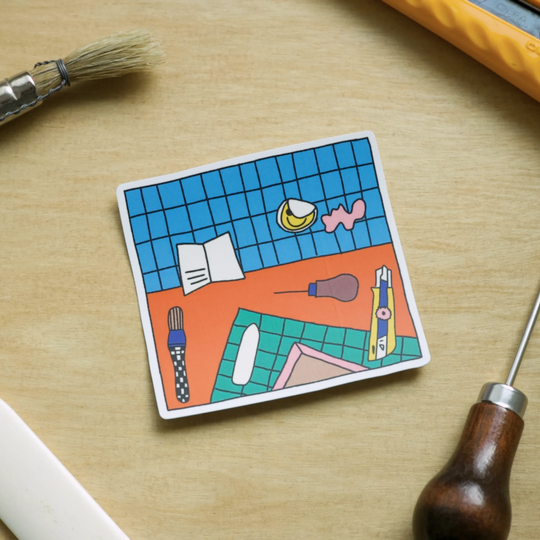 Bookbinding Desk Sticker product image (1)