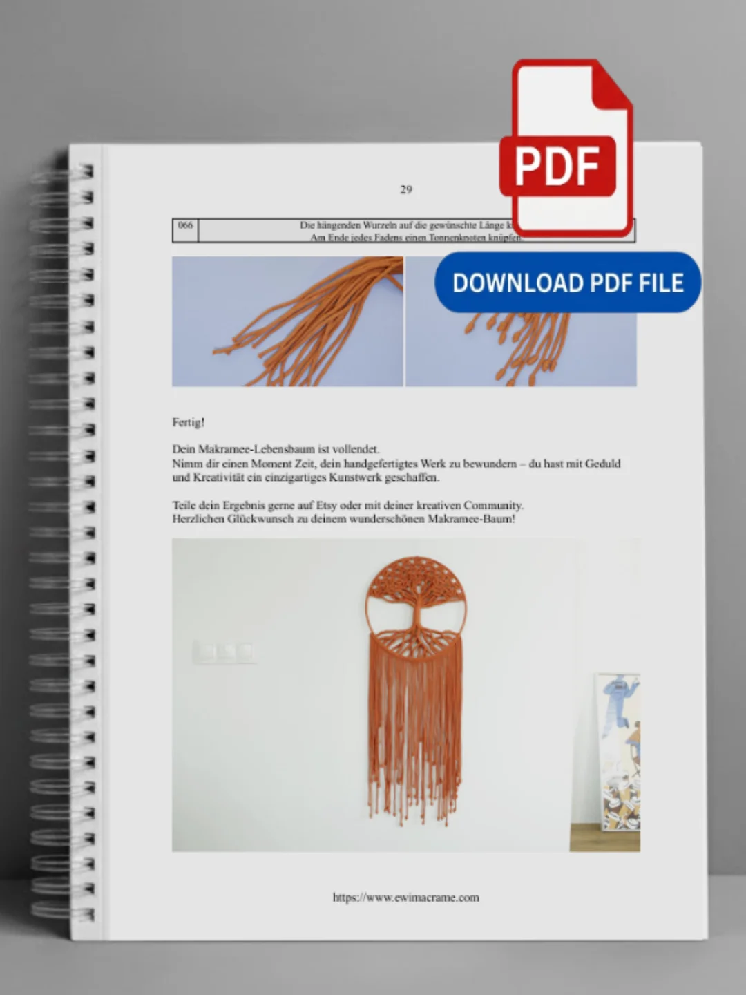 Makramee Baum des Lebens Wandbehang – Schritt-für-Schritt Anleitung | PDF product image (5)