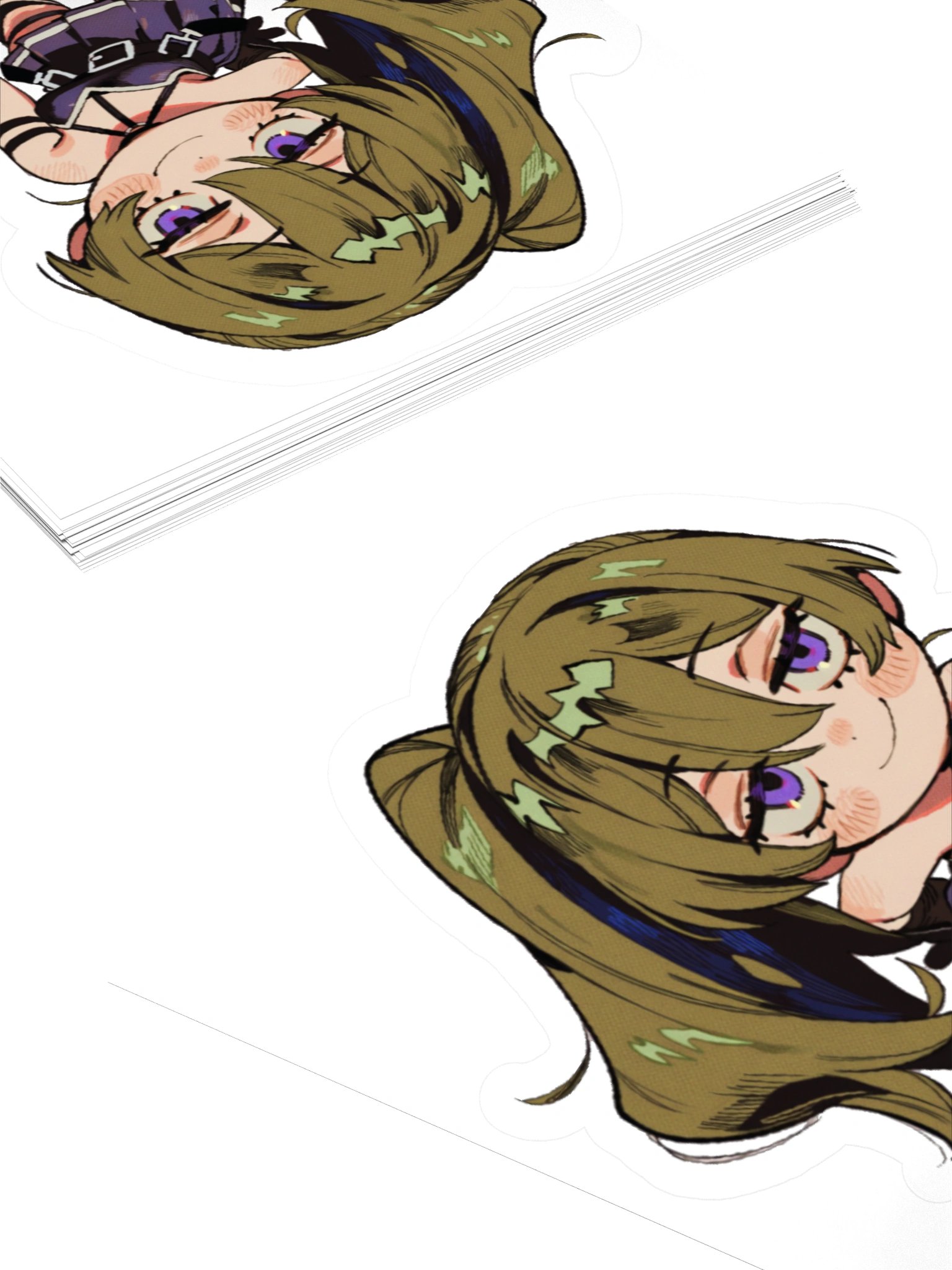 Green Haired Taunting Girl Chibi Sticker product image (4)