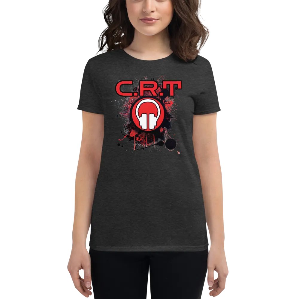 Women's CRT Paint Splatter Front | Red Tribe Back Print Gildan Middleweight T-Shirt product image (1)