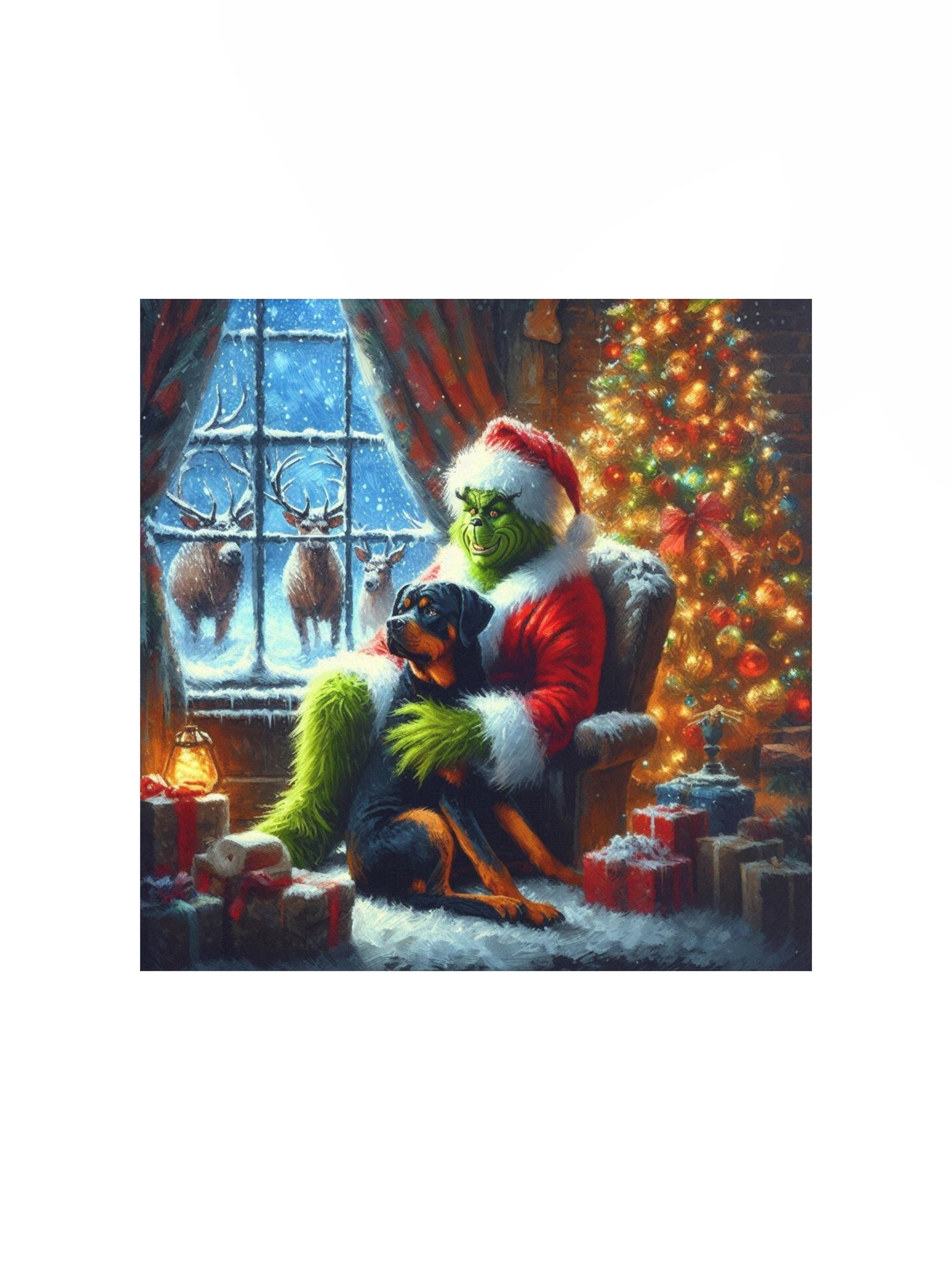Grinch & Rottweiler Christmas Poster product image (2)