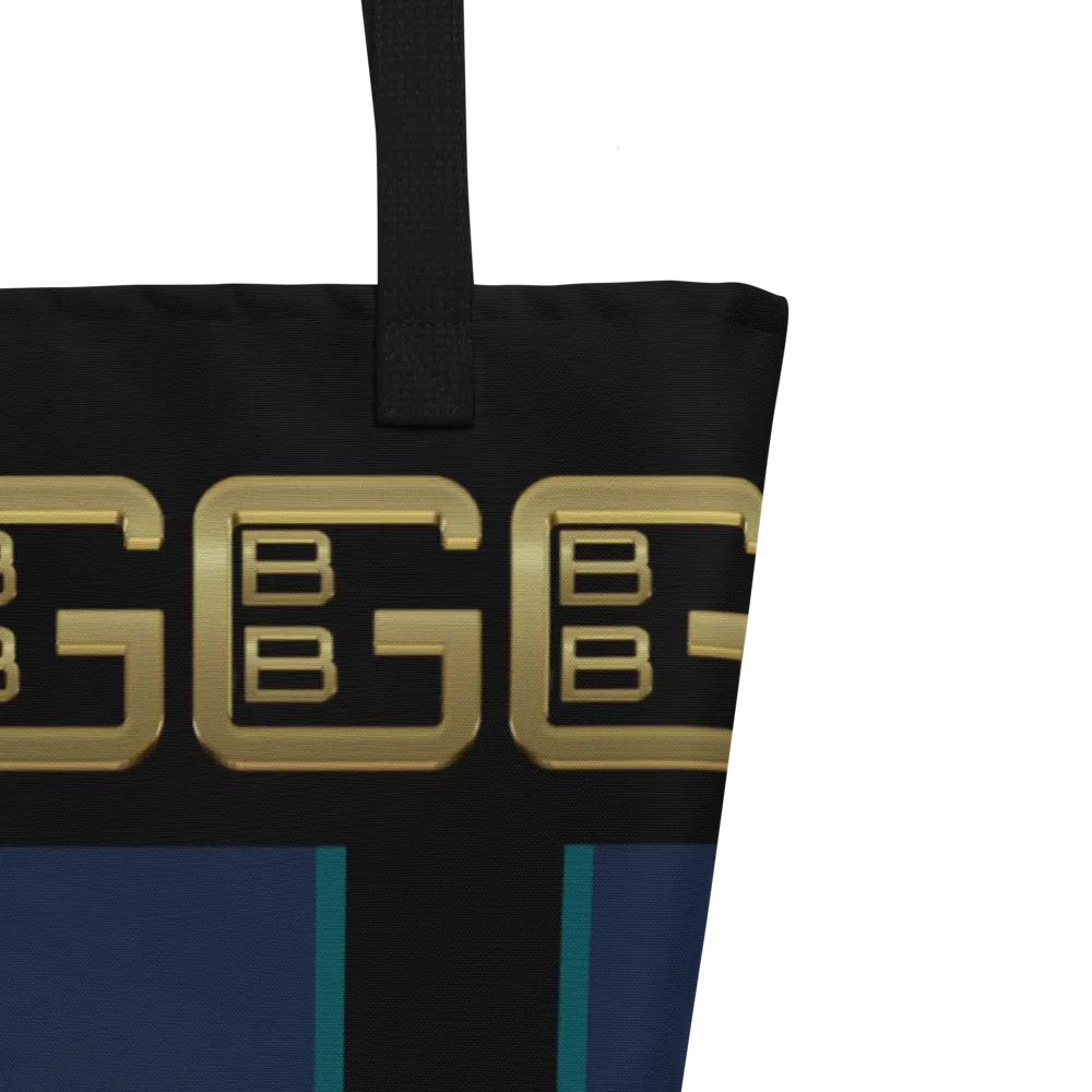 Purple and Black Striped BBG Tote Bag with Pocket product image (3)