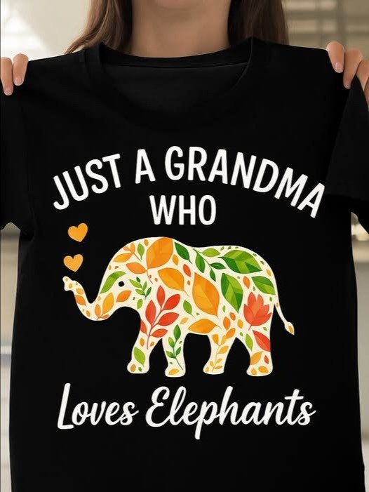 Just a grandma who loves elephants funny grandma shirt product image (1)