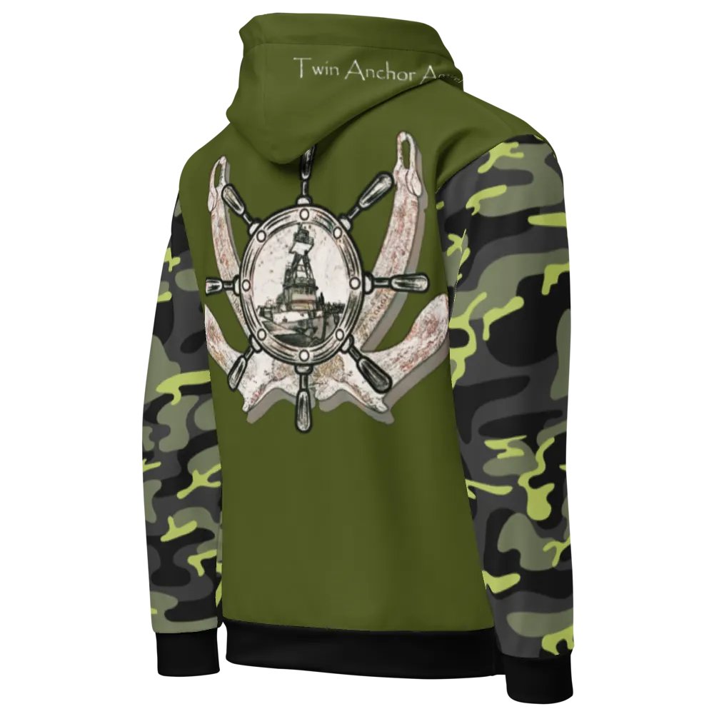 2 Anchor - Ship wheel & Tug CE (Camouflage & Green) – Performance Marine Wear | Twin Anchor Apparel North Current Line product image (8)