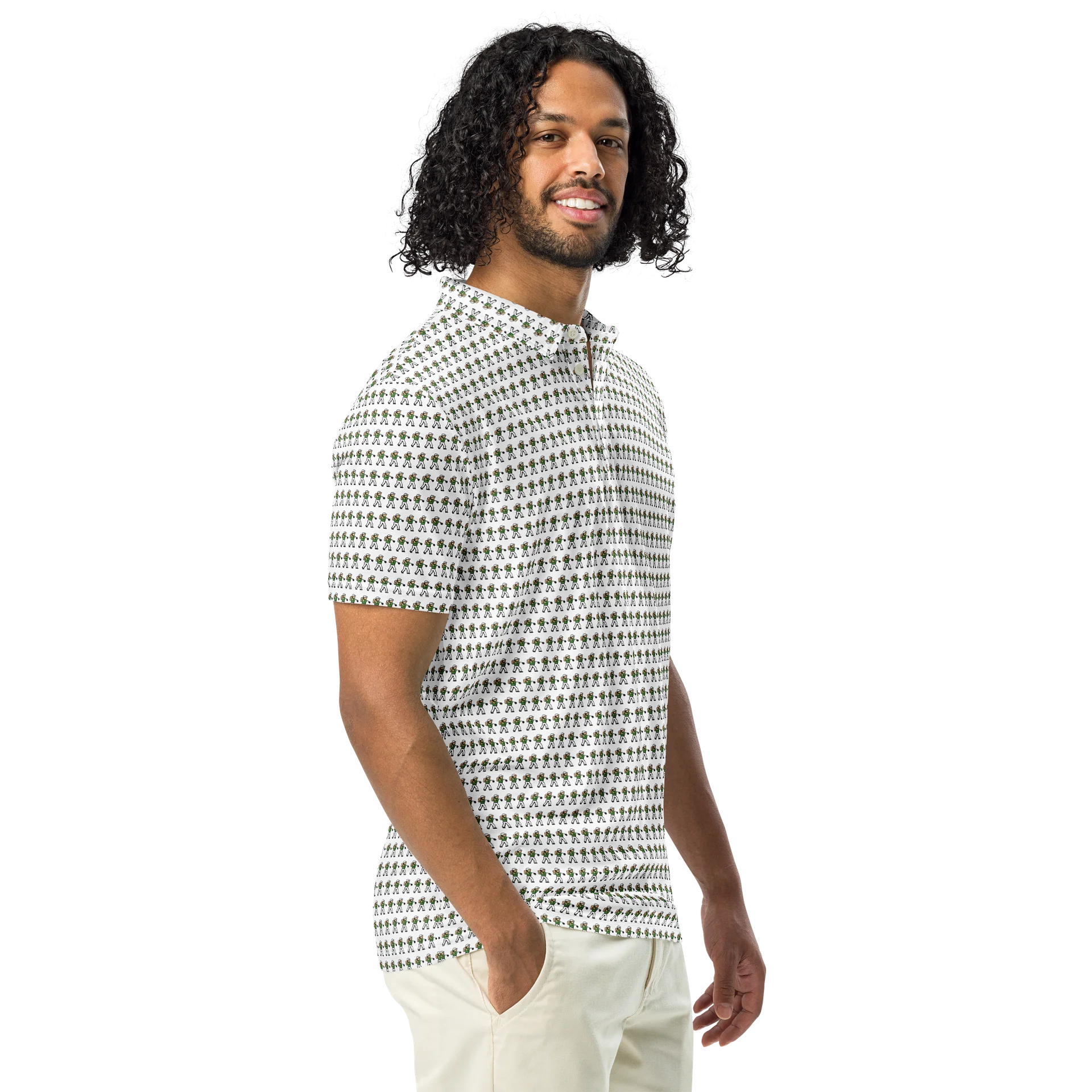 8-Bit Golfer - Men's Slim Fit Polo Shirt product image (1)