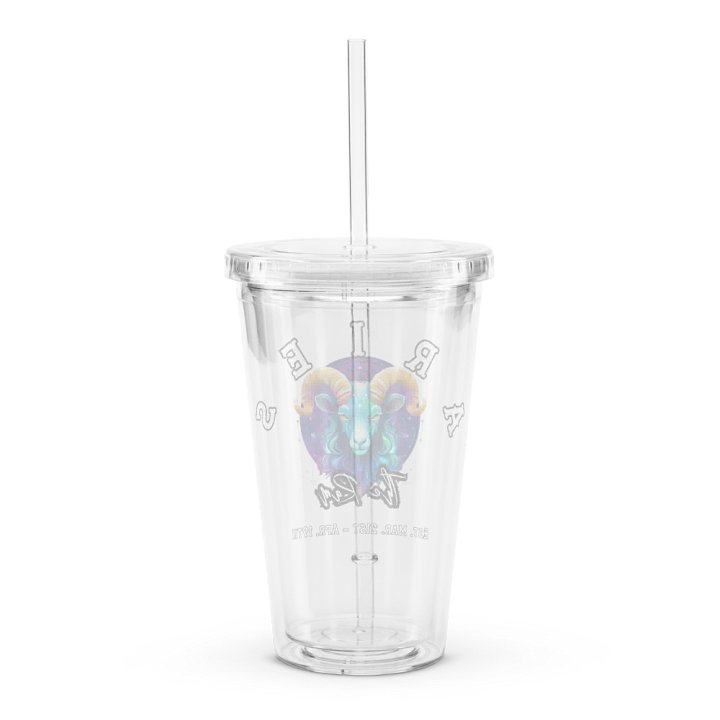 Aries - Zodiac Double Wall Clear Plastic Tumbler product image (2)