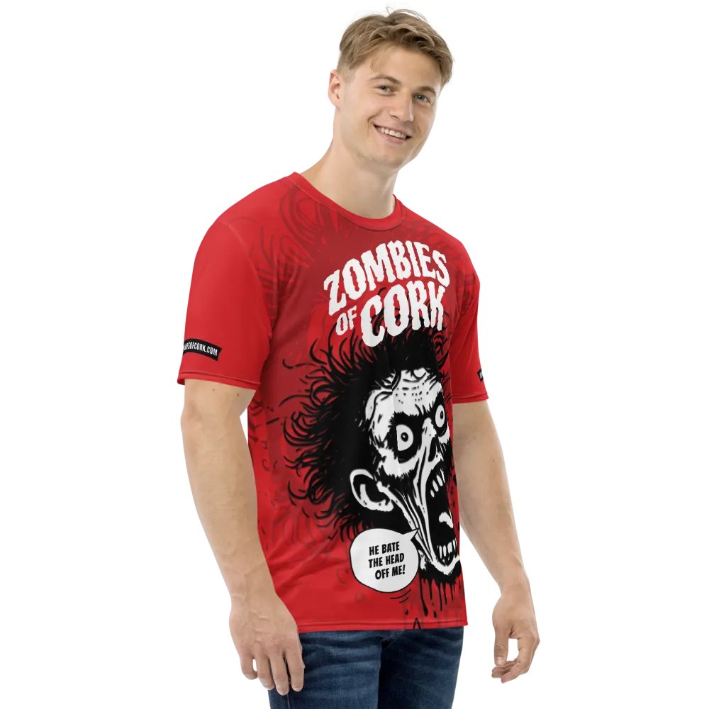Zombie Floating Head Allover Print T-Shirt (Blood Red Version) product image (4)