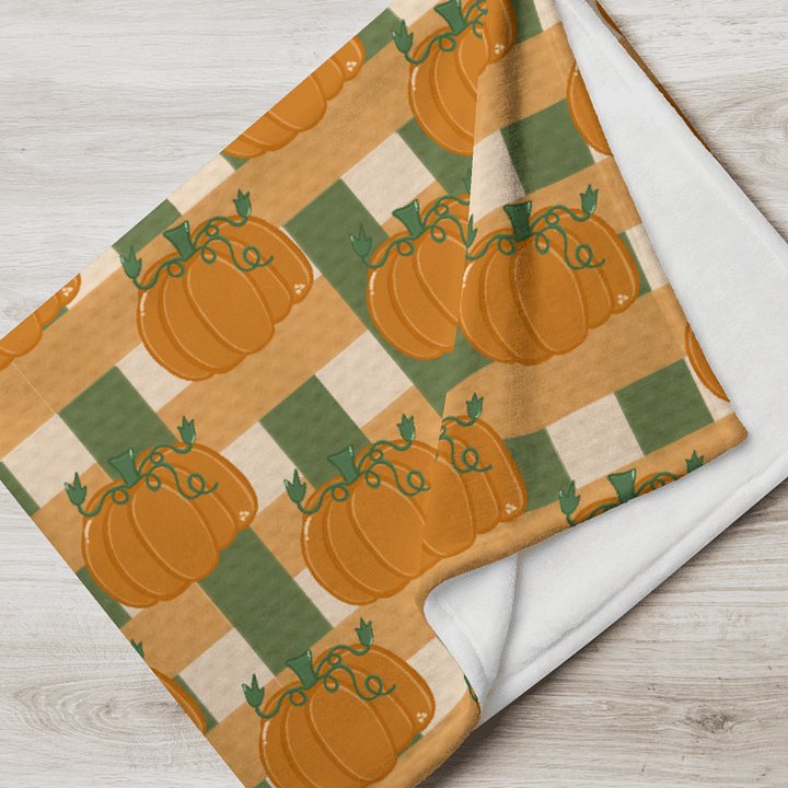 Pumpkin Plaid Throw Blanket product image (1)