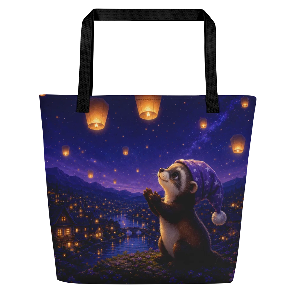 Lantern Wishes Moonlit Dreams Large Tote Bag product image (1)