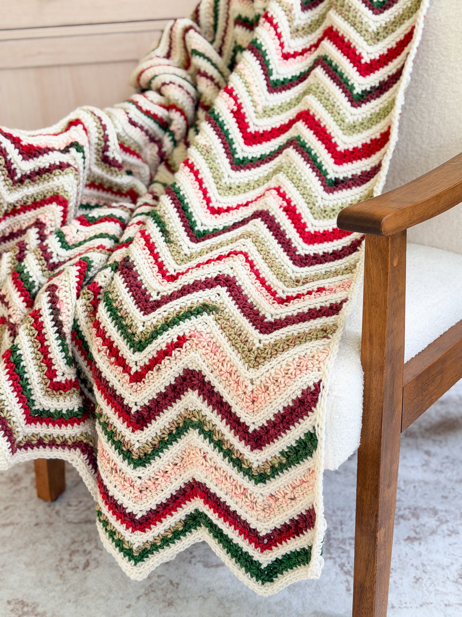 Petal Loop Chevron Crochet Blanket Pattern product image (3)