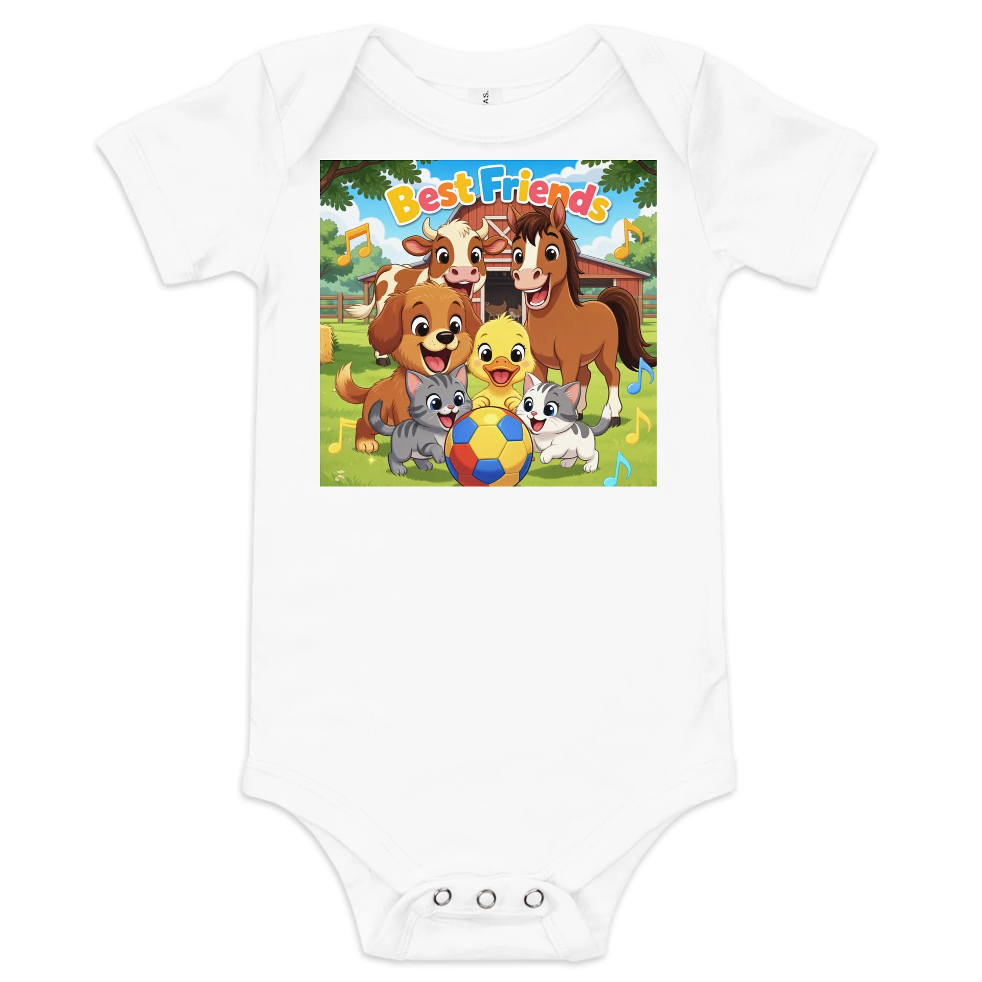 Best Friend Animals Baby Onesie product image (1)