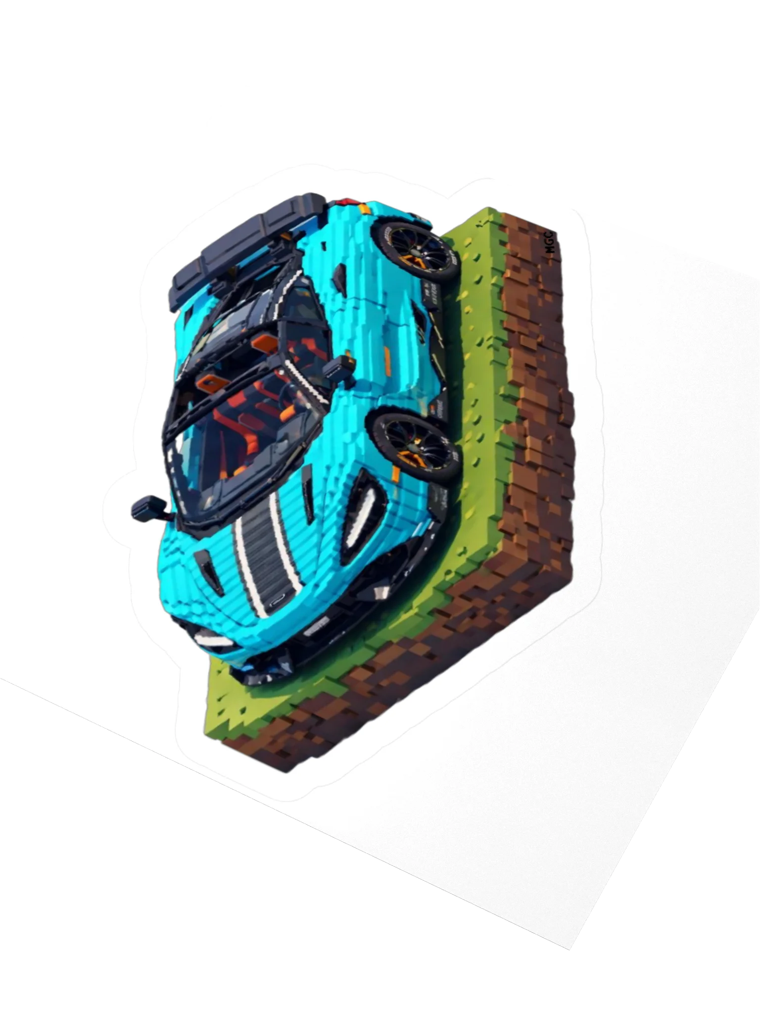 Tokyo Cyan McLaren 765LT Spider Sticker (Pixel, Retro, Minecraft) product image (8)