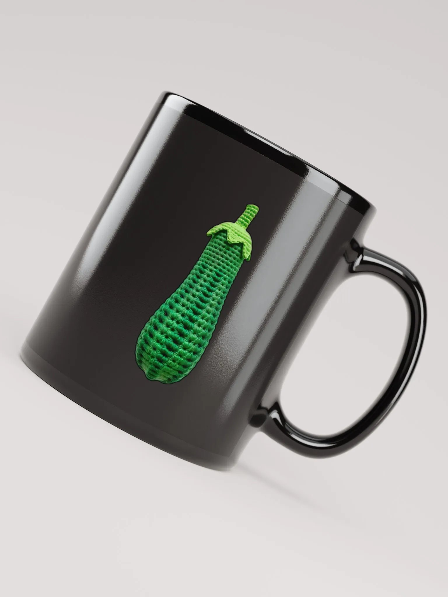CozyAvocado Black Glossy Mug Zucchini #1 product image (4)