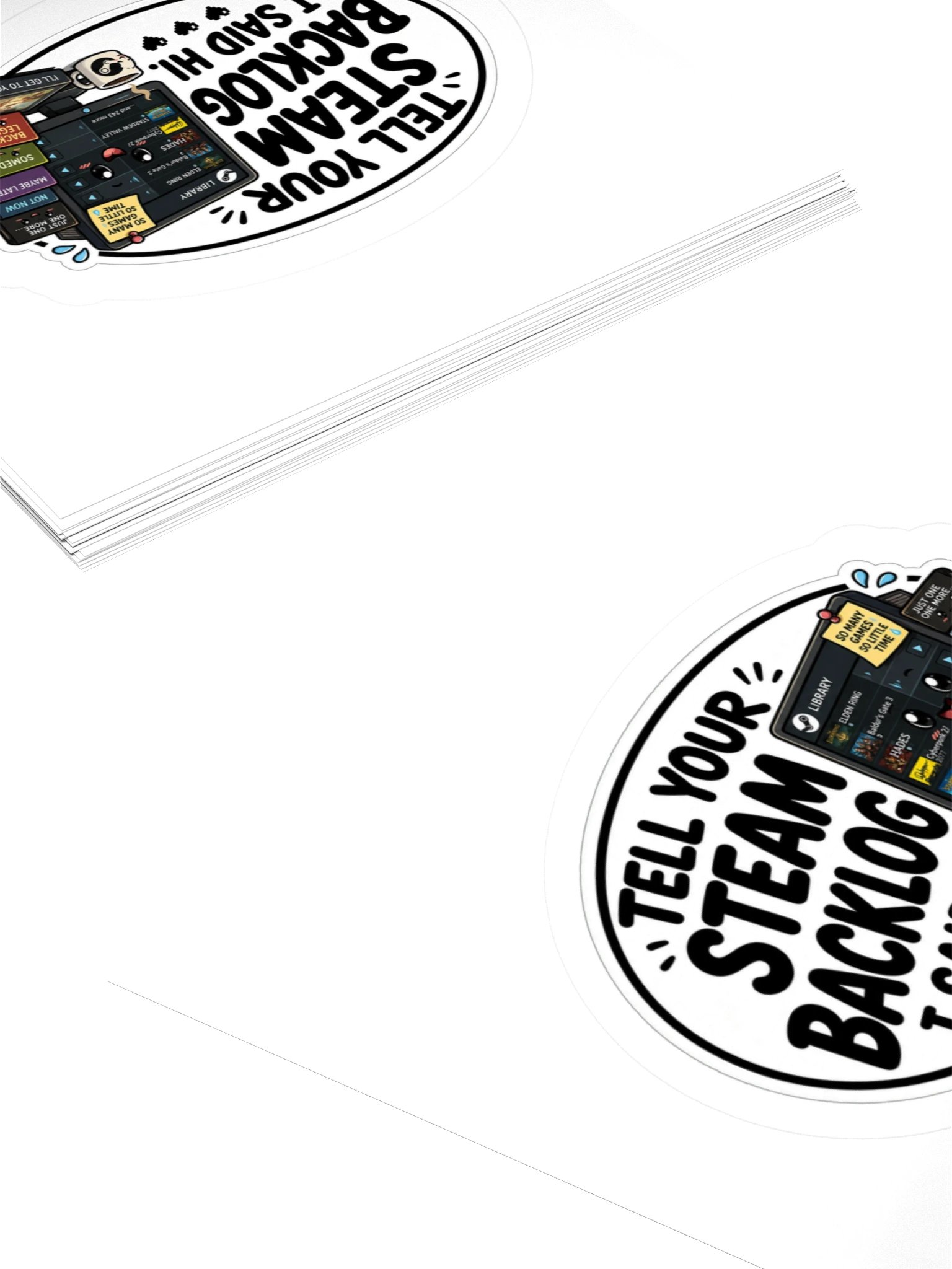 Tell Your Steam Backlog I Said Hi Kiss Cut Sticker product image (4)