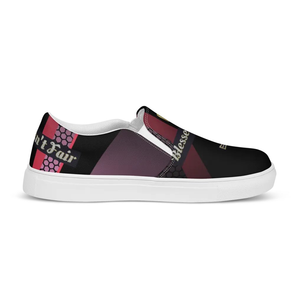 BBG Diamond Cross Black and Purple Men's Slip Ons V2 product image (6)