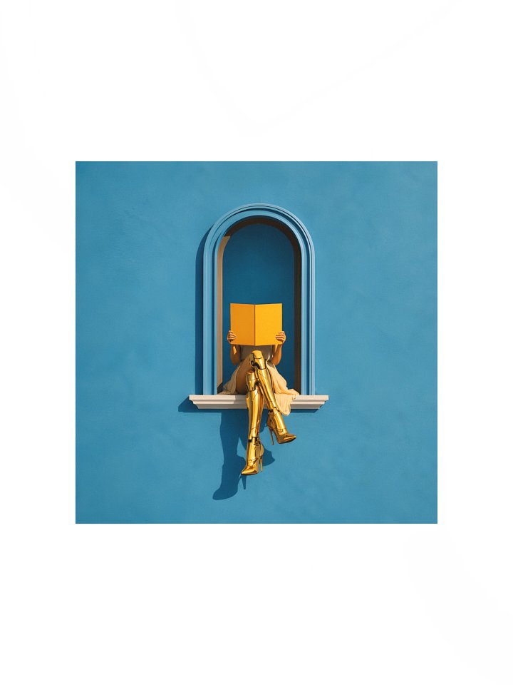 Golden Boots & Yellow Book | Minimalist Surreal Wall Art product image (2)