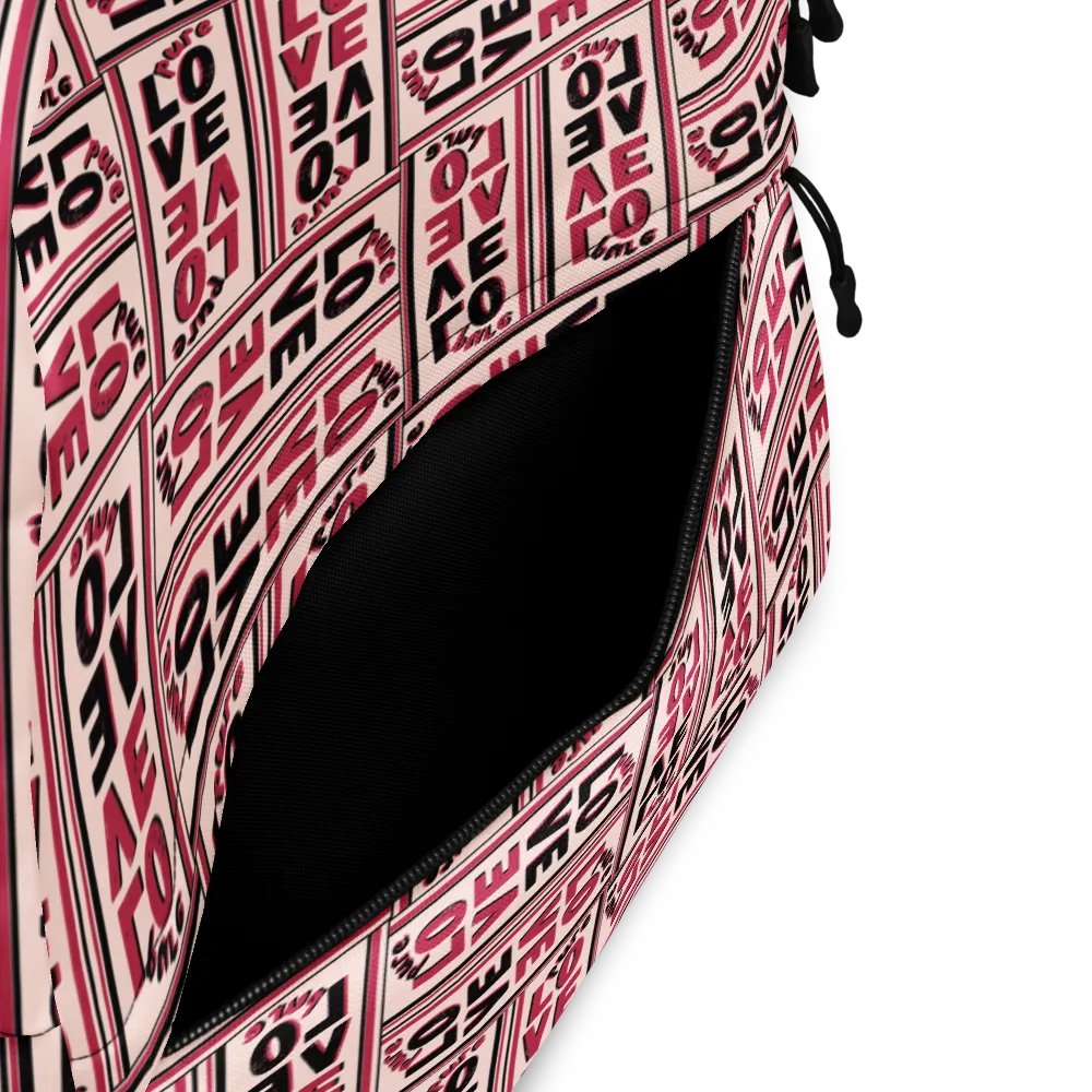 Pure LOVE dual Color Pattern on peach Background - All-Over Print Backpack product image (8)