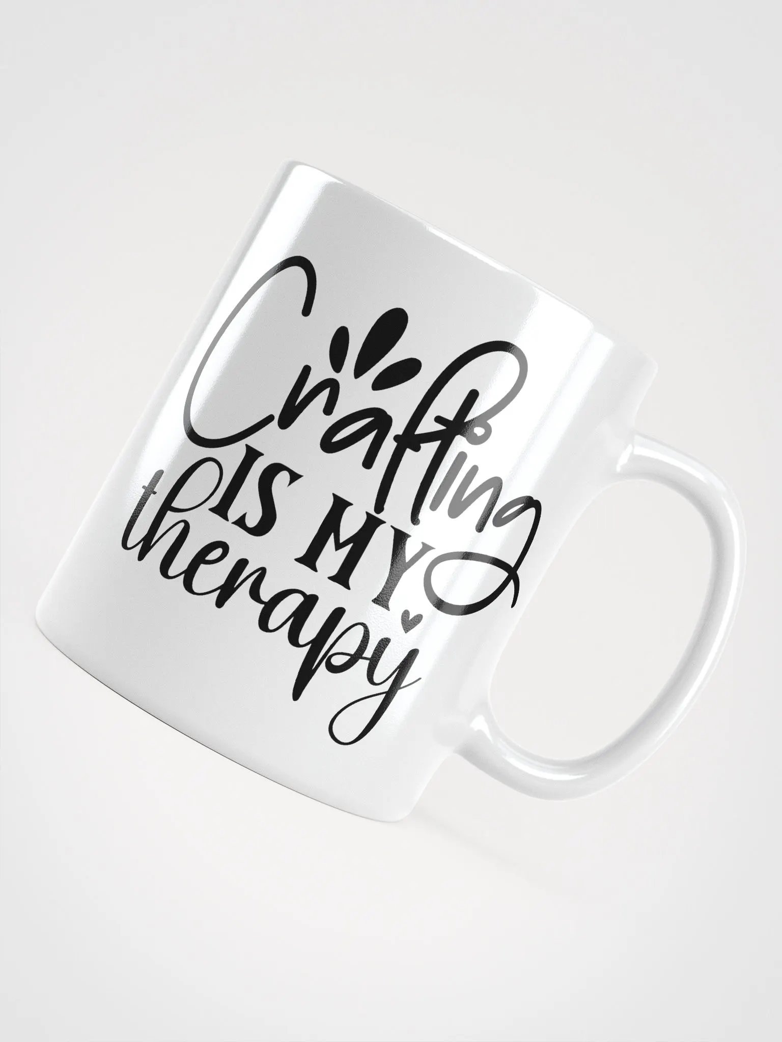Crafting Is My Therapy White Glossy Mug product image (4)