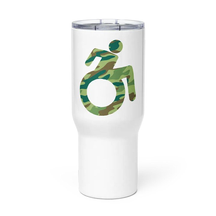 Wheelie, Green Camo Handled Travel Mug product image (1)