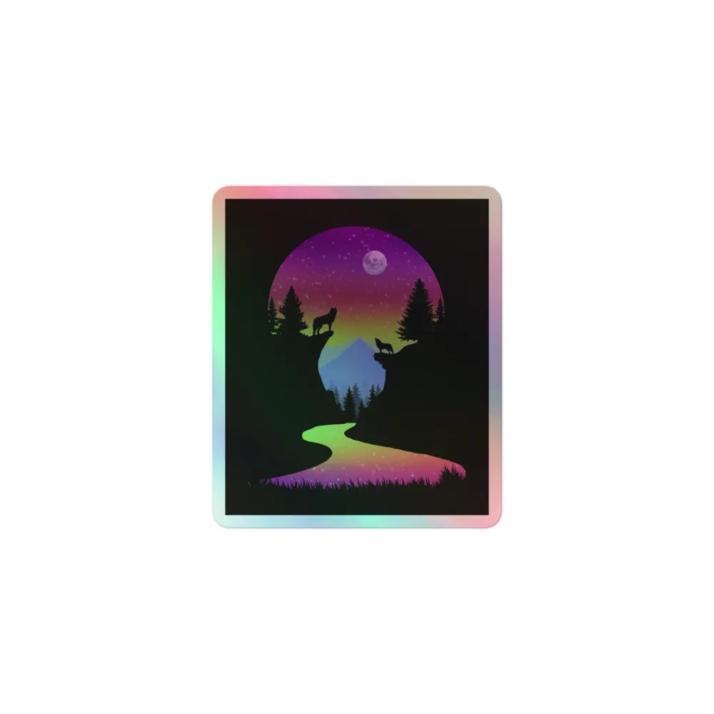 Neon nature holographic sticker product image (1)