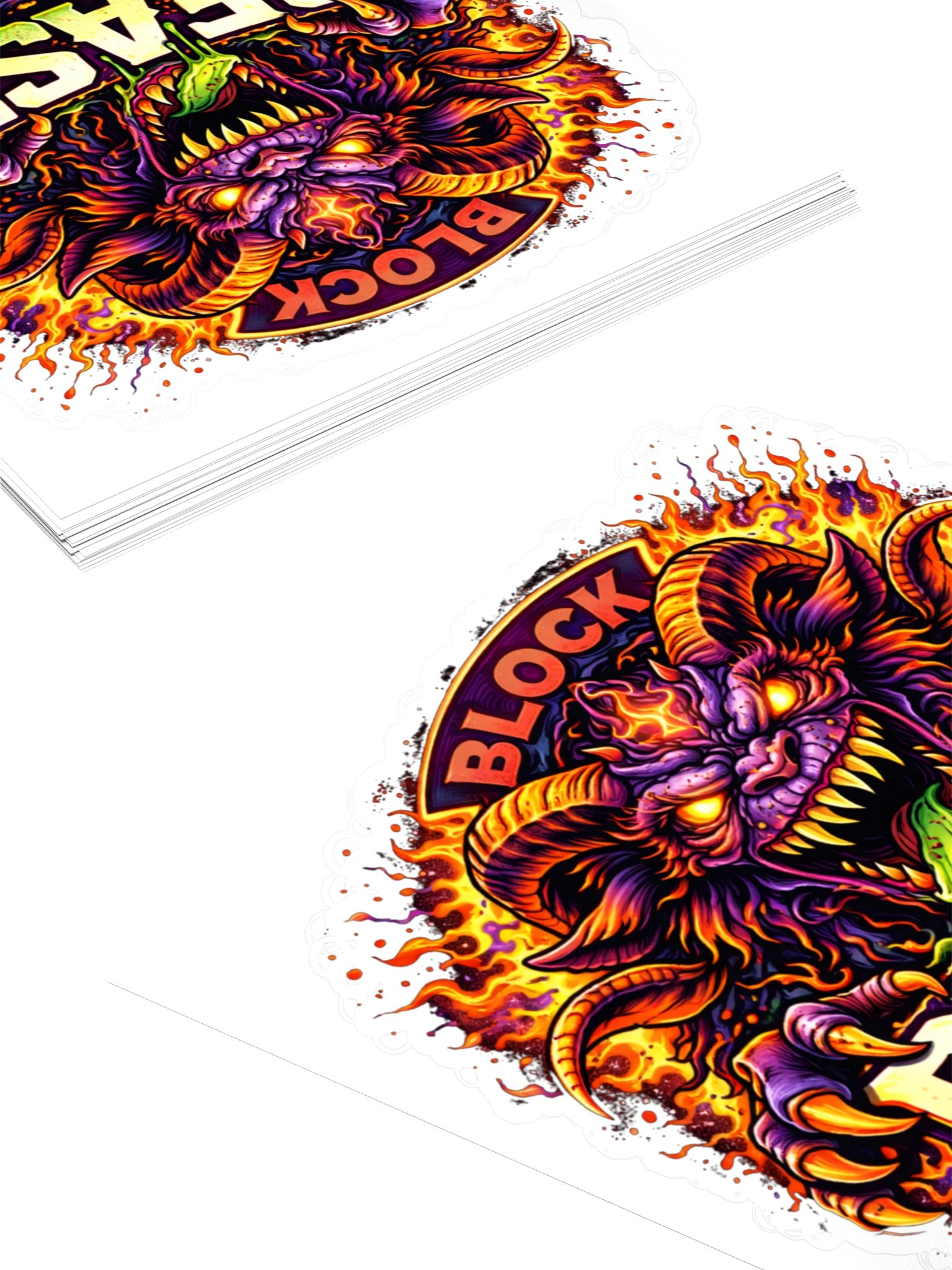 BLOCK BEAST — Neon Fury Sticker Cut product image (4)