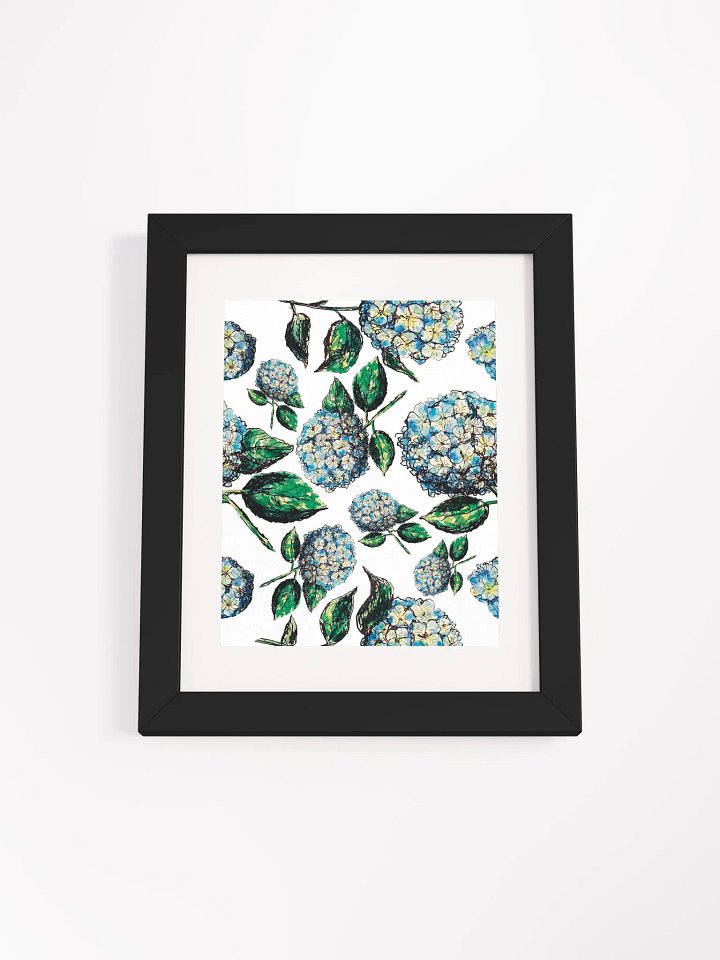 Blue Hydrangea Blooms | Framed Wall Art | by MONIQUE FAELLA DESIGNS™ | Watercolor Floral Print | Museum-Quality Matte Poster product image (1)