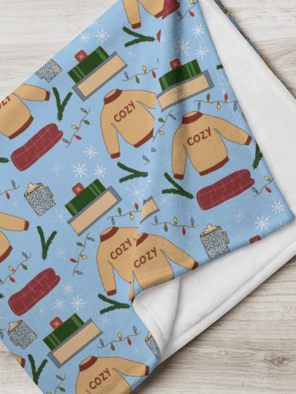 Cozy Winter in Blue Throw Blanket product image (1)