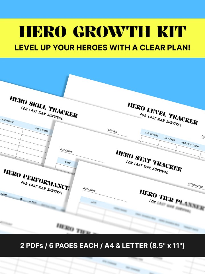 Hero Progression Printable Kit for Last War Survival product image (1)