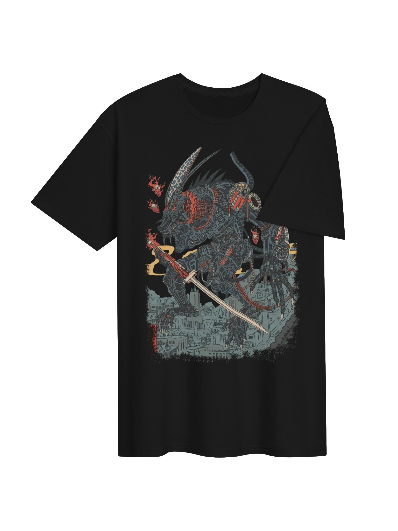 Mecha Demon Over City T-Shirt product image (7)