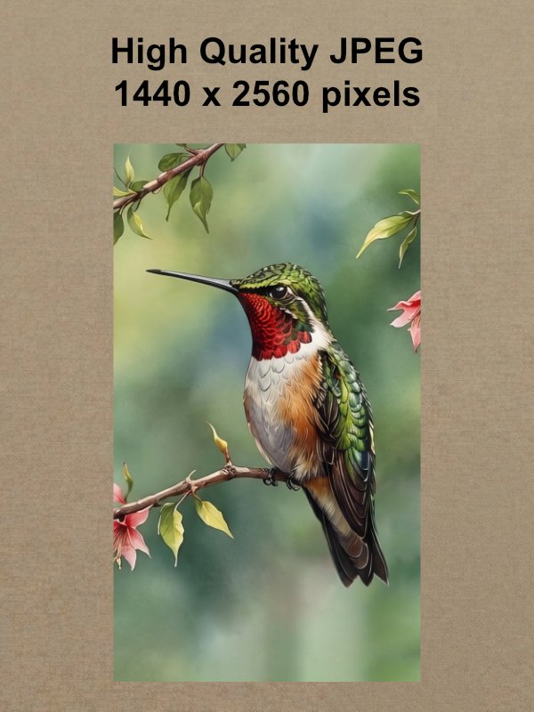 Ruby-Throated Hummingbird Phone Wallpaper product image (2)