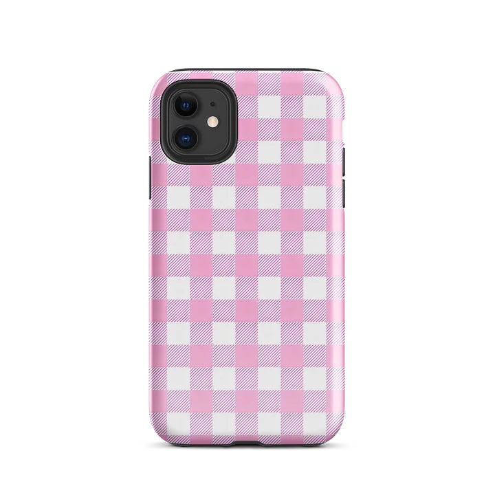 pink gingham i phone case product image (2)