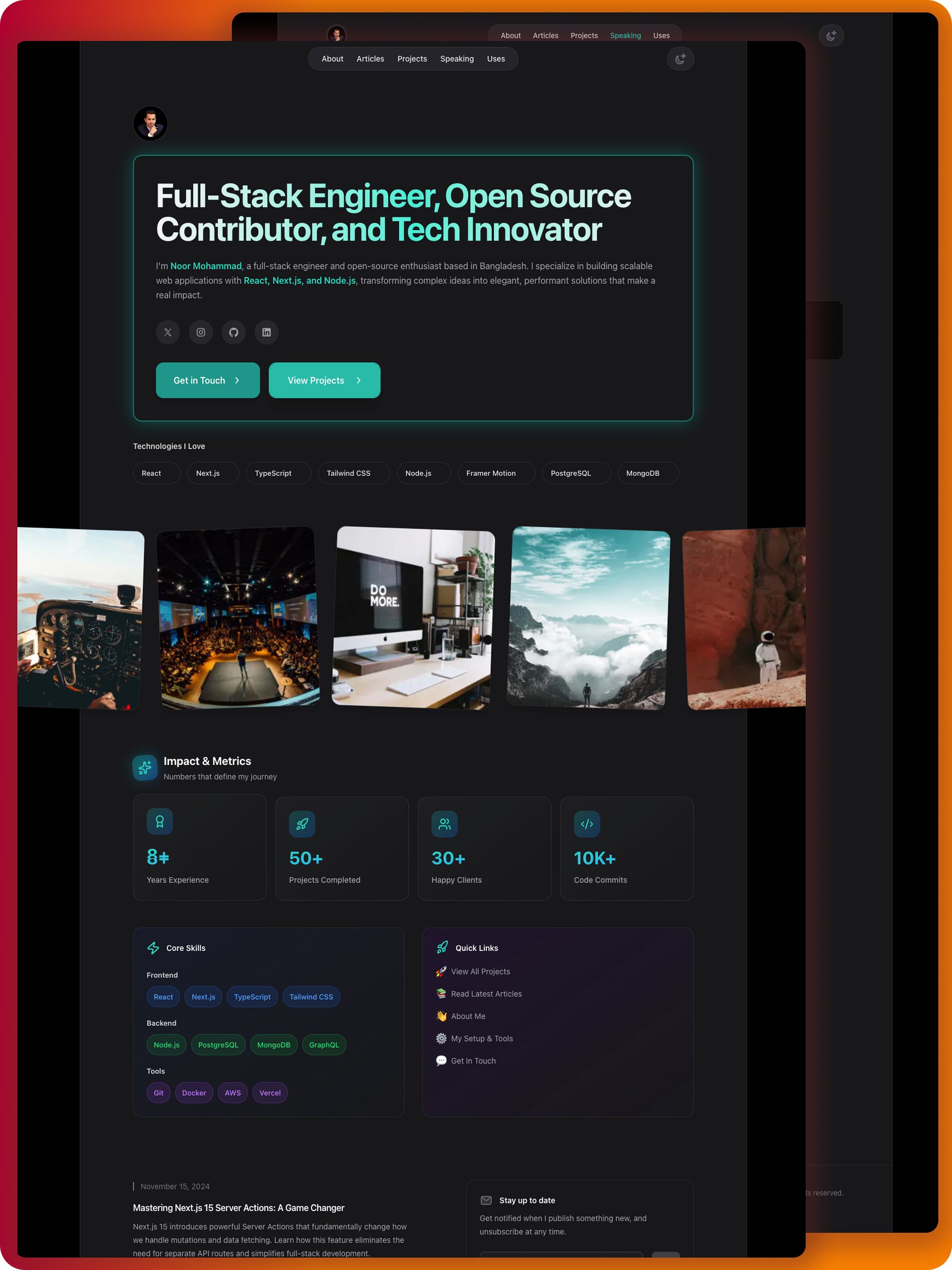 Modern Animated Portfolio Template - Next.js 16, TypeScript & Tailwind CSS v4 product image (1)