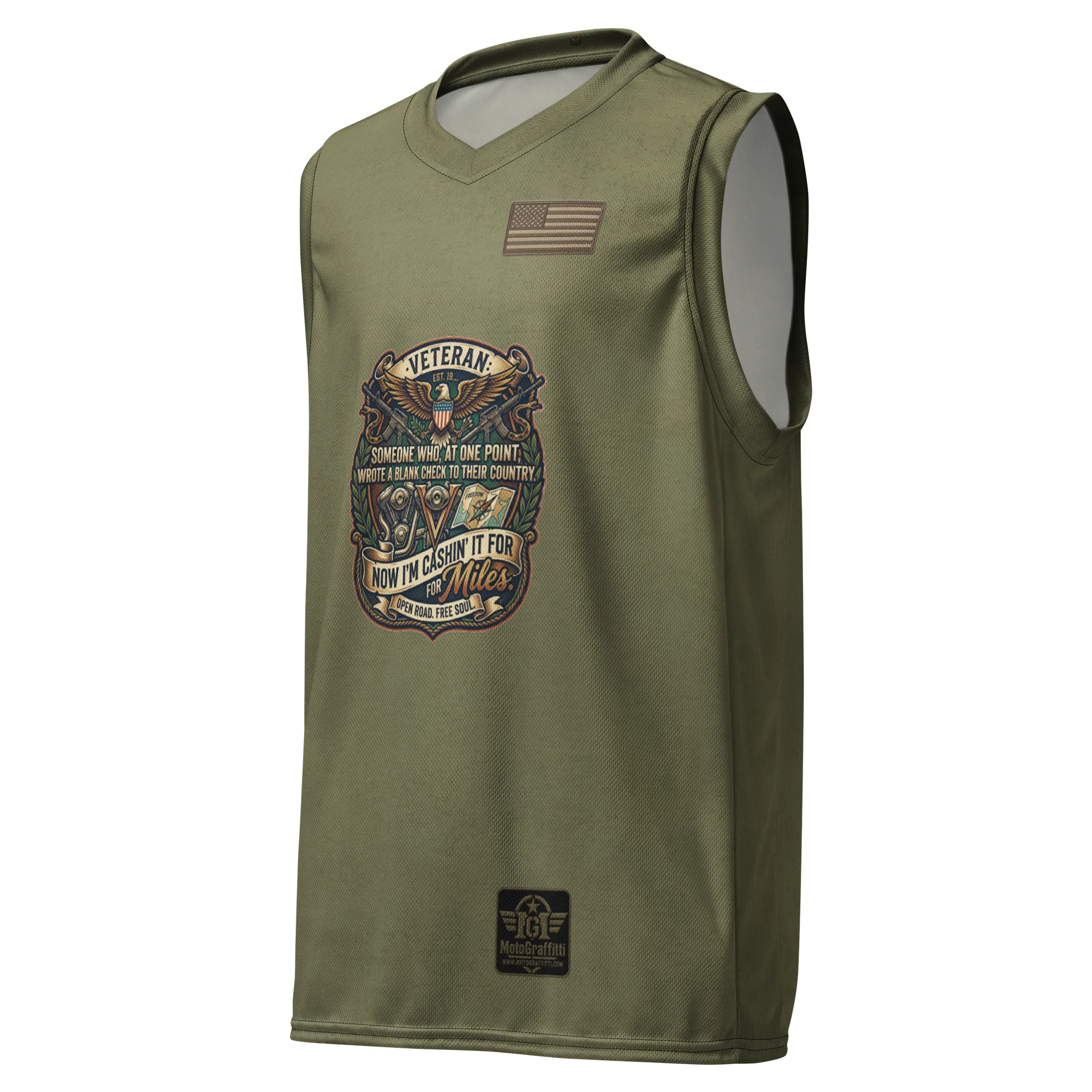 Veteran - The Written Check OD Green Distressed product image (1)