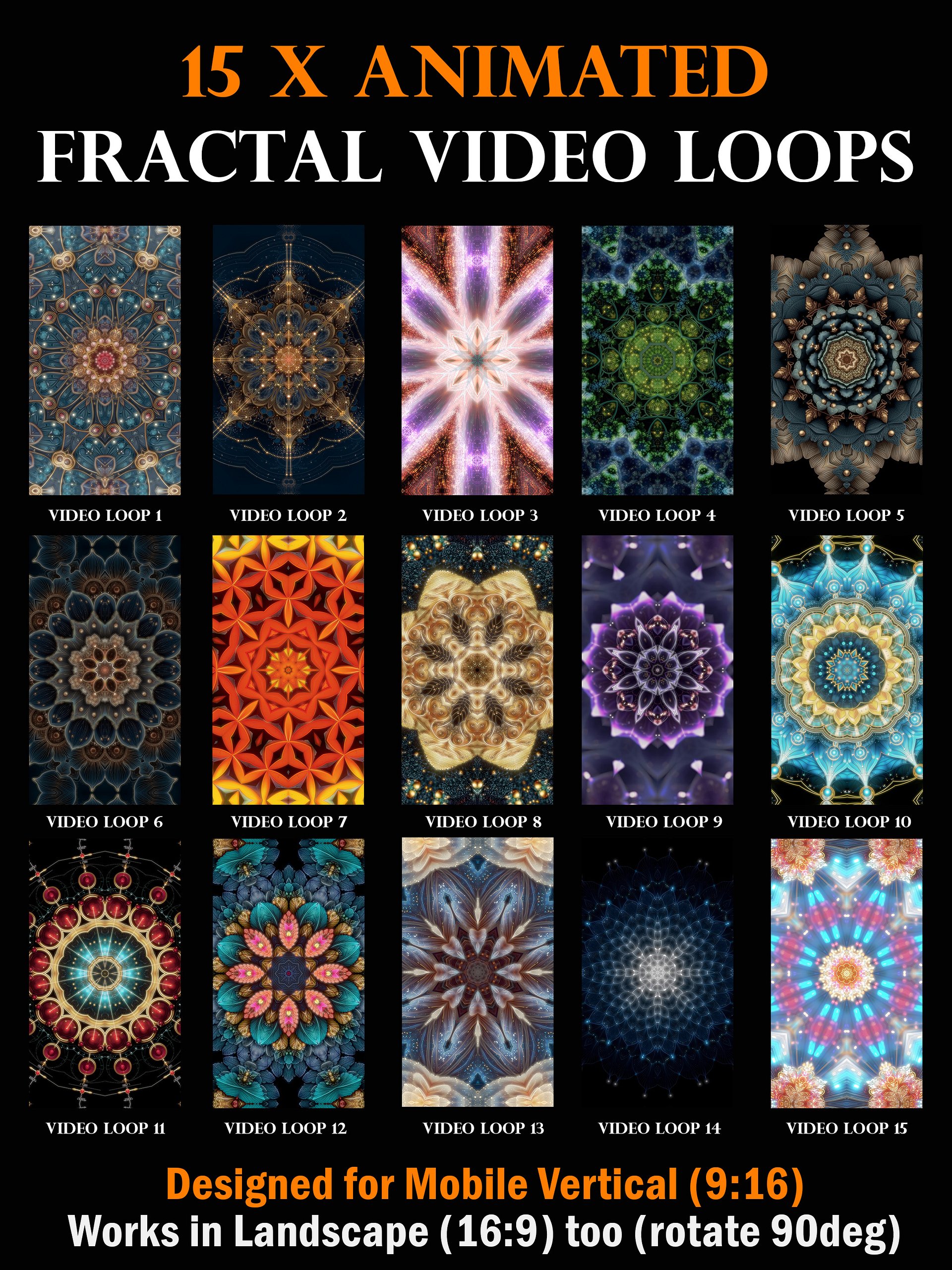 Mesmerizing Animated Backgrounds: 15 Fractal Loops for Reels, Shorts & Canva product image (5)