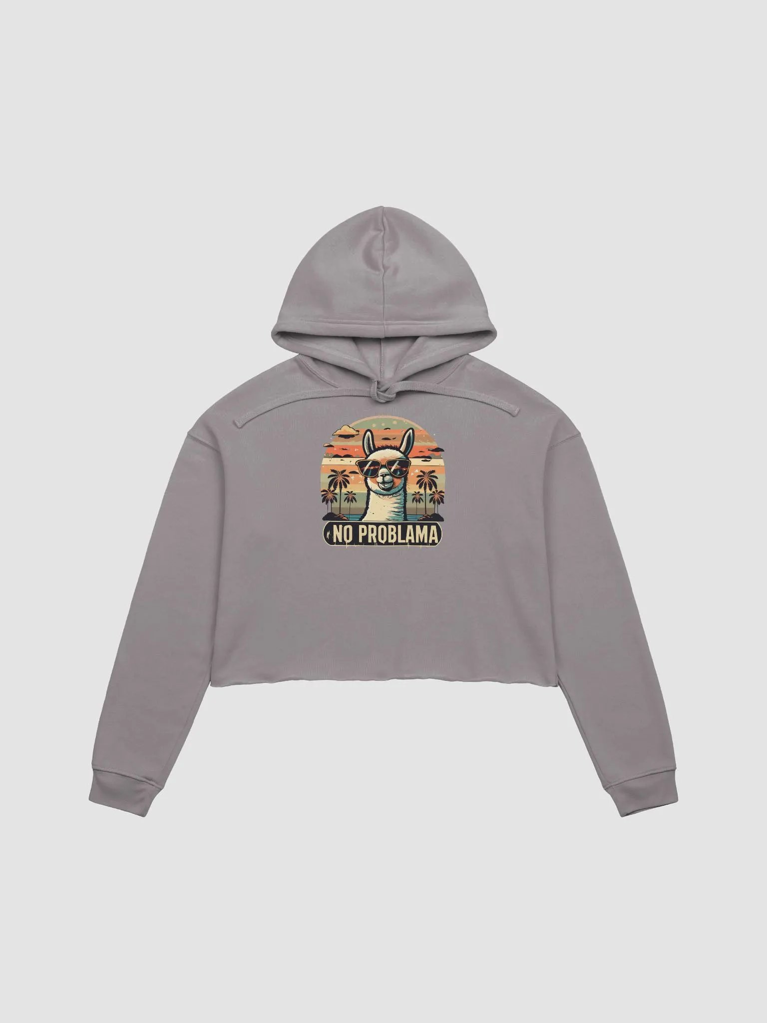 Chill Llama: Sunset Saga Women's Crop Hoodie product image (2)