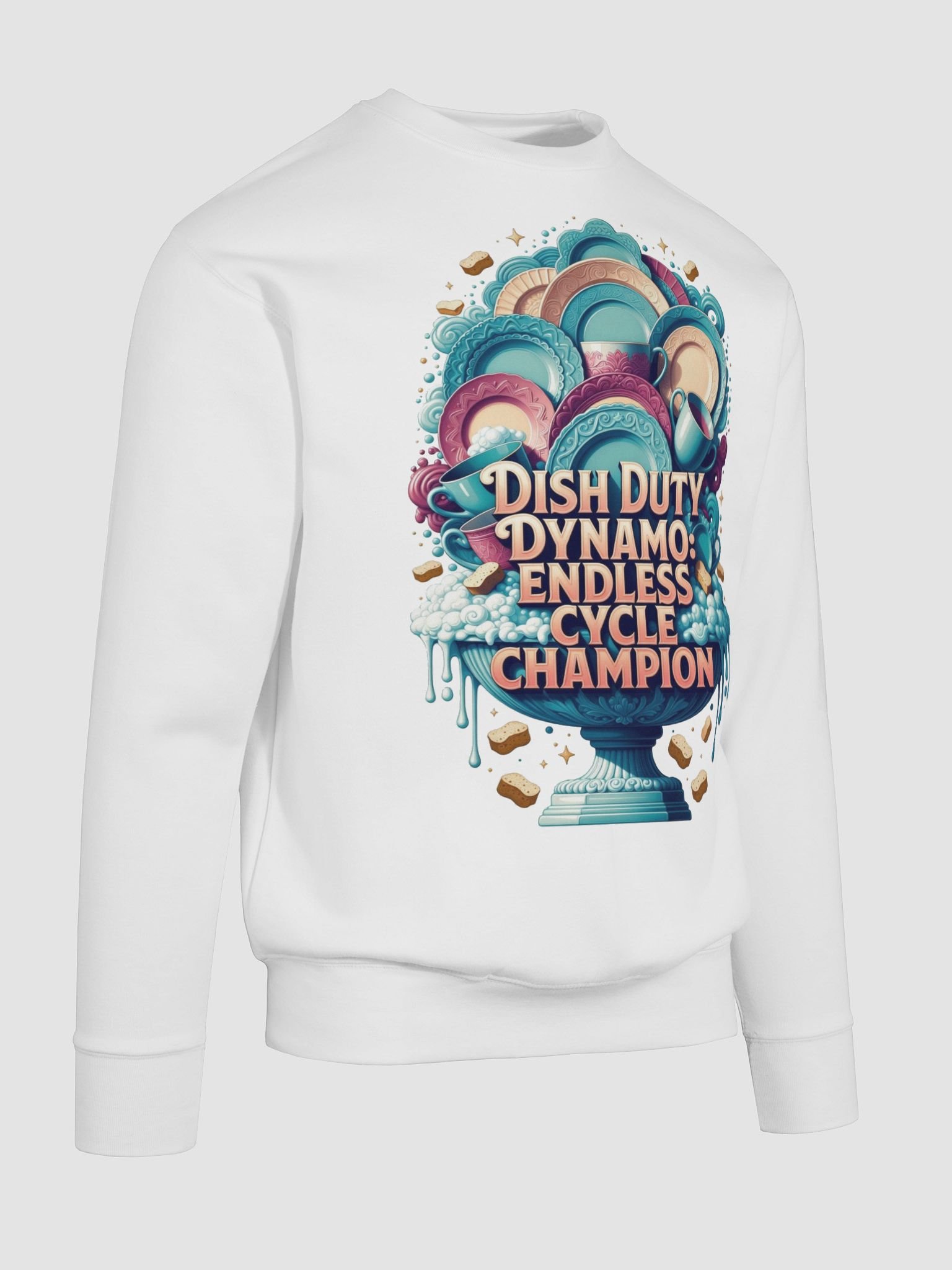 Dish Duty Dynamo Sweatshirt, Endless Cycle Champion Pullover, Funny Mom Gift product image (10)