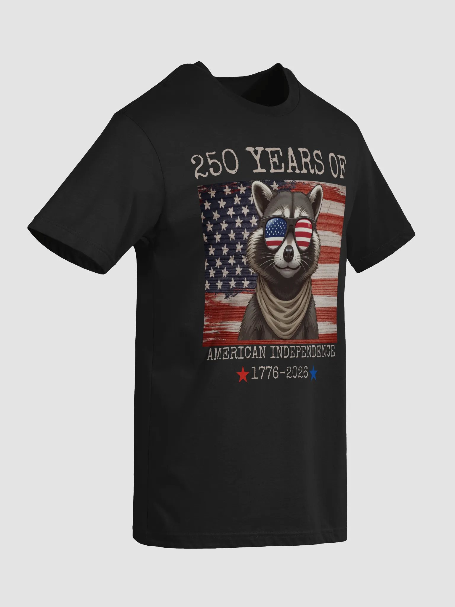 250 Years American Independence Funny Raccoon | 1776-2026 Patriotic 4th of July | Cool Raccoon USA Flag Sunglasses | Independence Day Shirt product image (4)