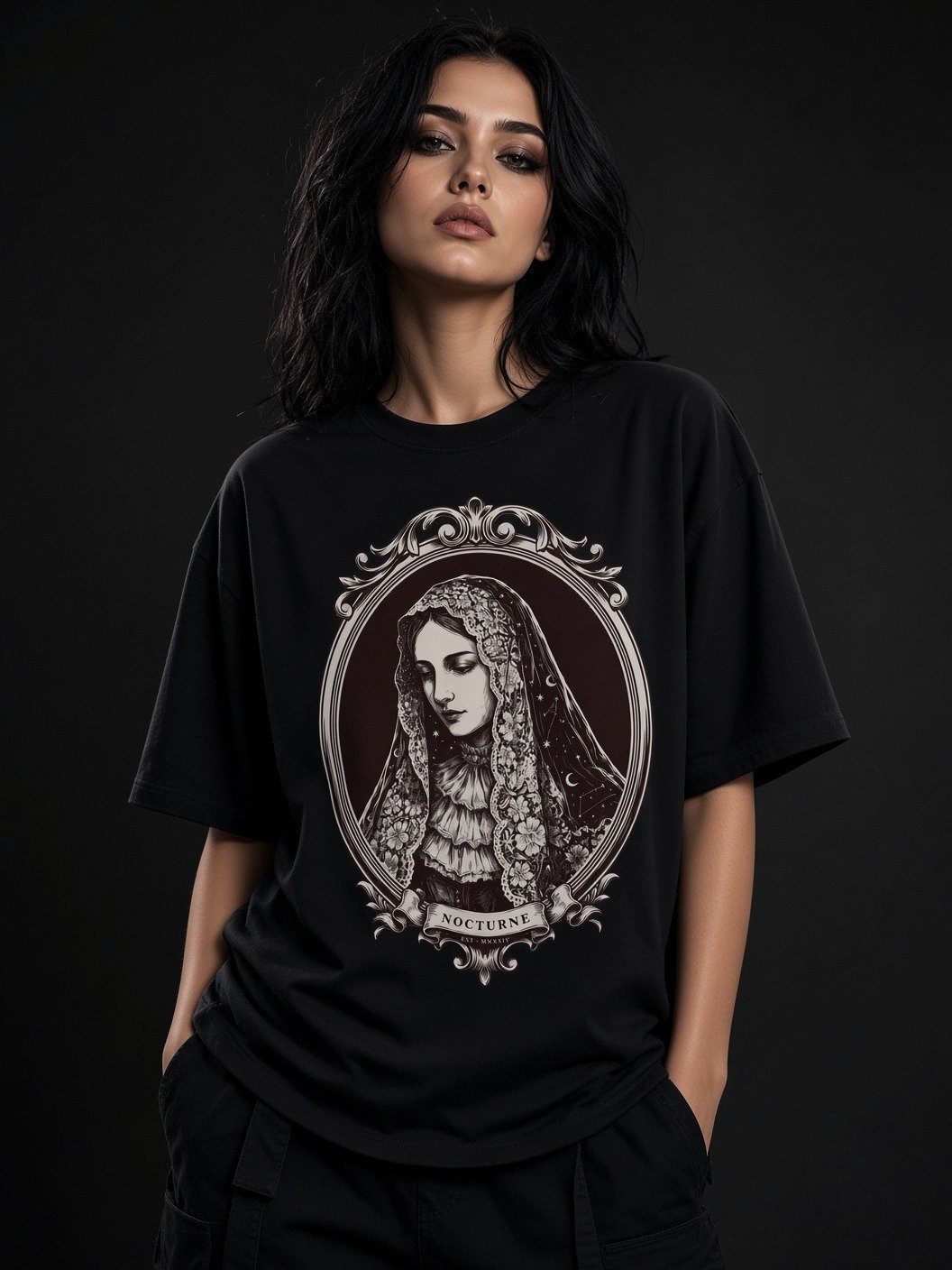 The Nocturne Cameo // Veiled Madonna Heavyweight Tee product image (1)