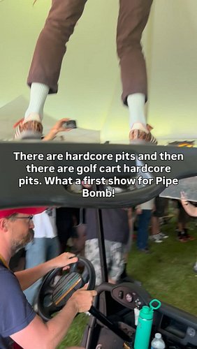 The first @pipebombband show kicked off with some golf cart throwdowns. #hardcoremusic #pipebomb #moshpit