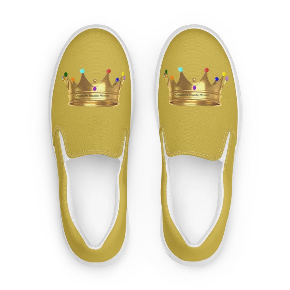 Queendom Beautiful Women Crown Canvas Shoes /GoldTM) product image (1)