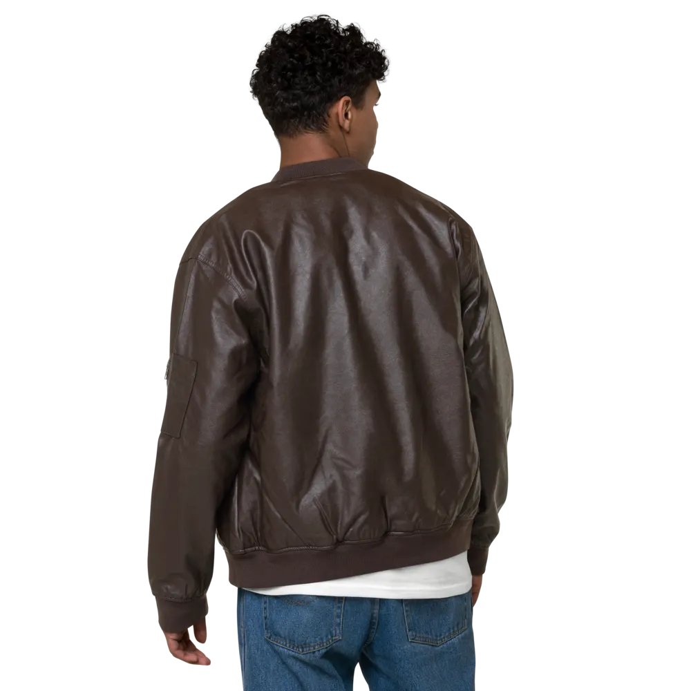 ANGELIC monochrome brown faux leather jacket product image (9)