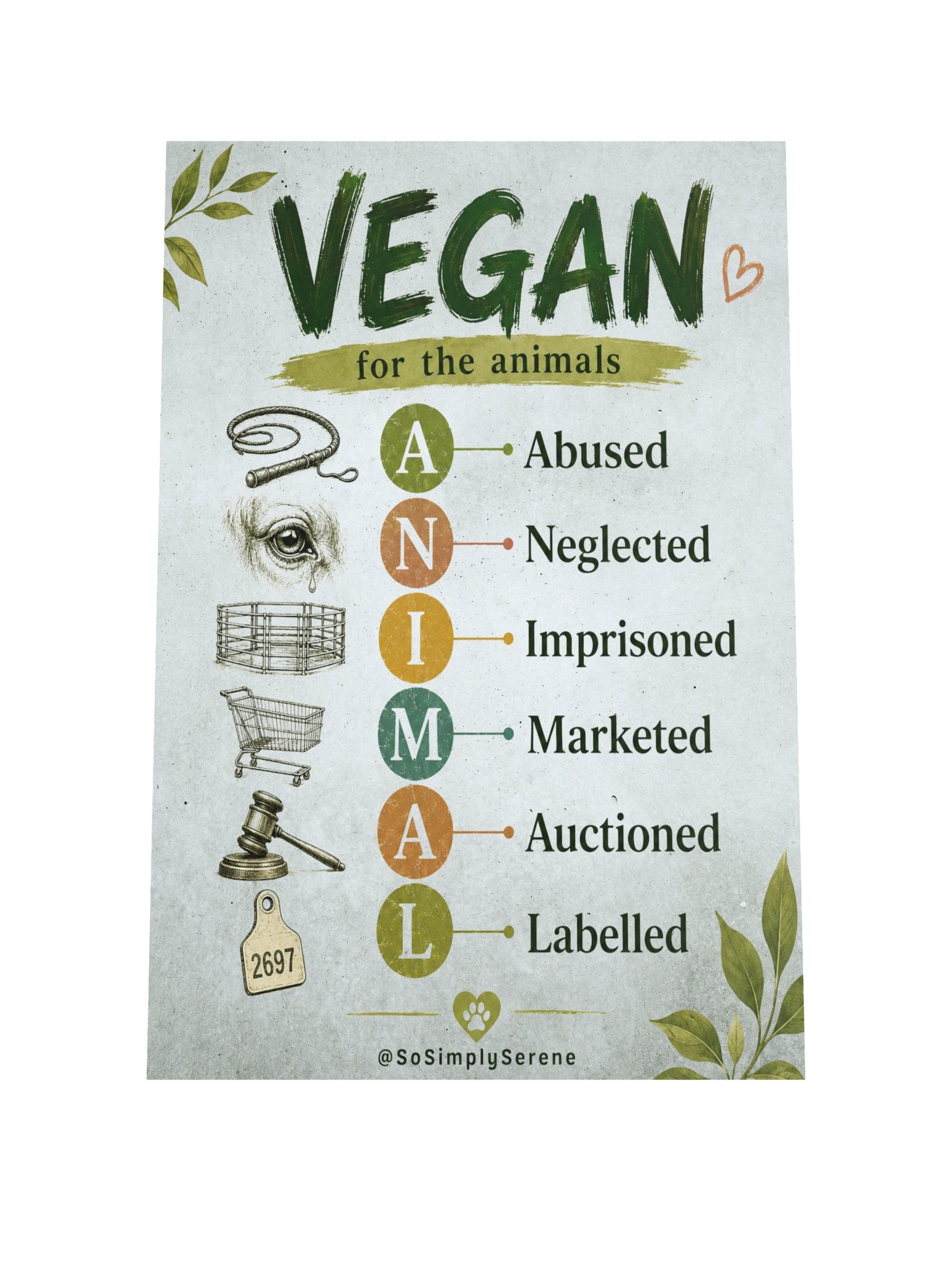 VEGAN for the Animals Poster product image (1)